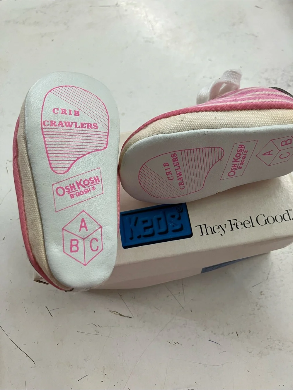 Keds Pink White Striped Baby Canvas Sneakers